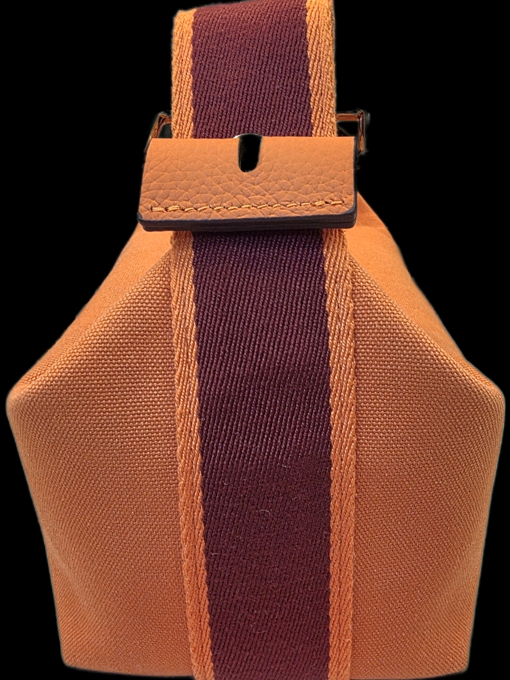 Orange Canvas Cosmetic Pouch with Rope Strap - Picture 14 of 14